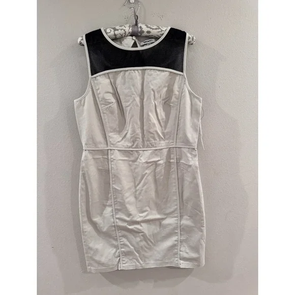 DKNYC Black Stone Sheath Triangle Exposed Back Dress Size 14 Y2K Sporty Mesh NEW - Picture 1 of 7